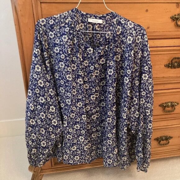 Doen Jane Top in Blue Jessamine Calico - Picture 1 of 11